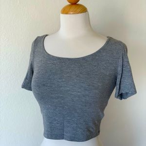 Gray “Divided” Crop Top